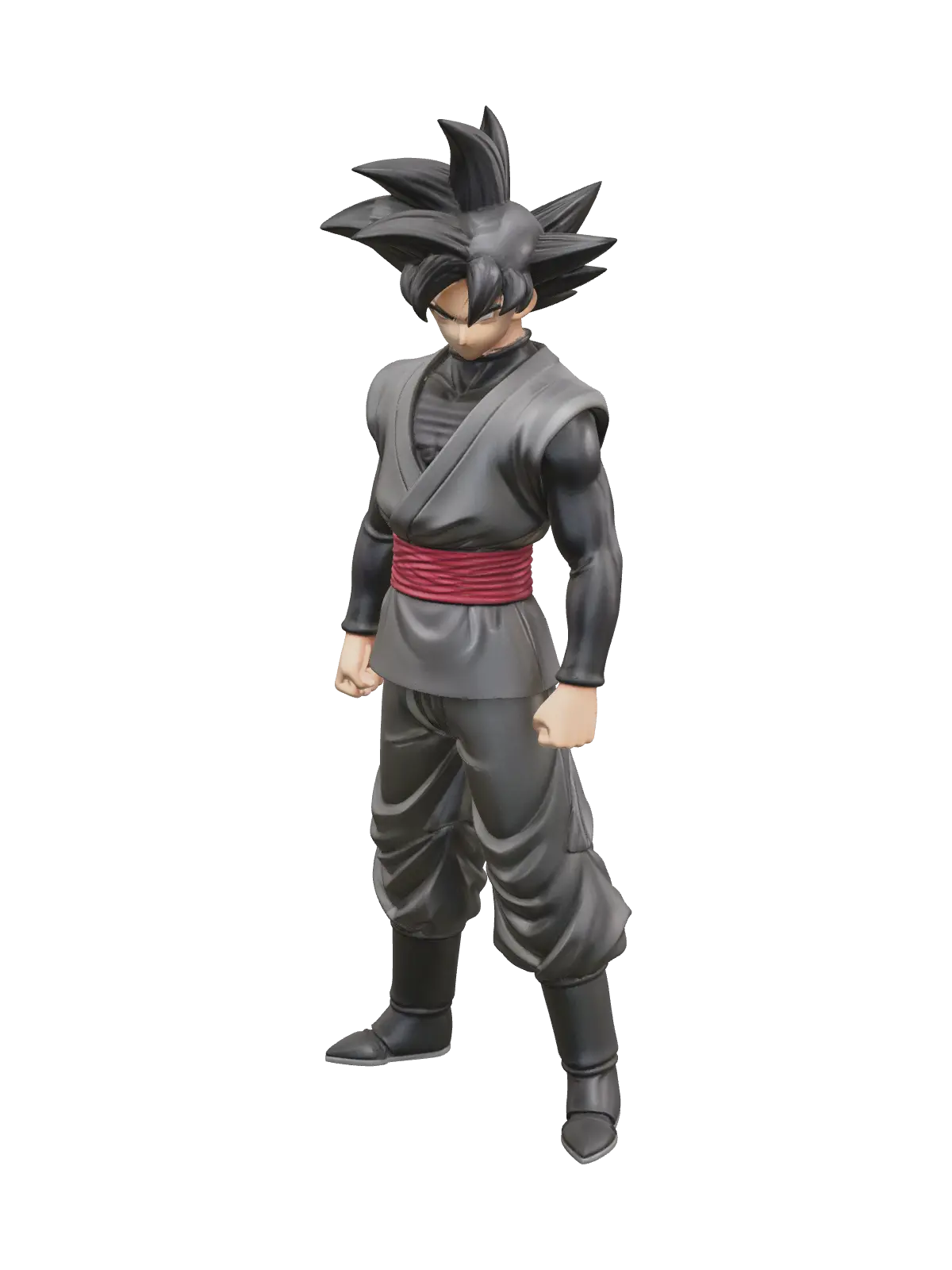 Low-Poly Goku Black Fortnite 3D model, vytvořený pomocí AI