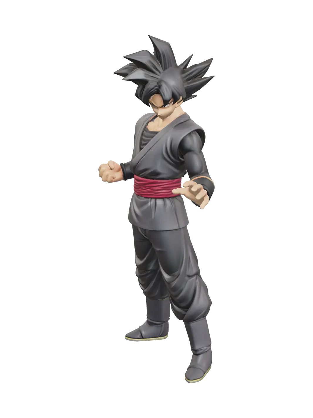Stylized Goku Black Fortnite 3D model, vytvořený pomocí AI