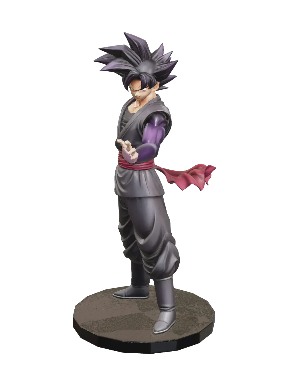 Low-Poly Goku Black Fortnite 3D model, vytvořený pomocí AI