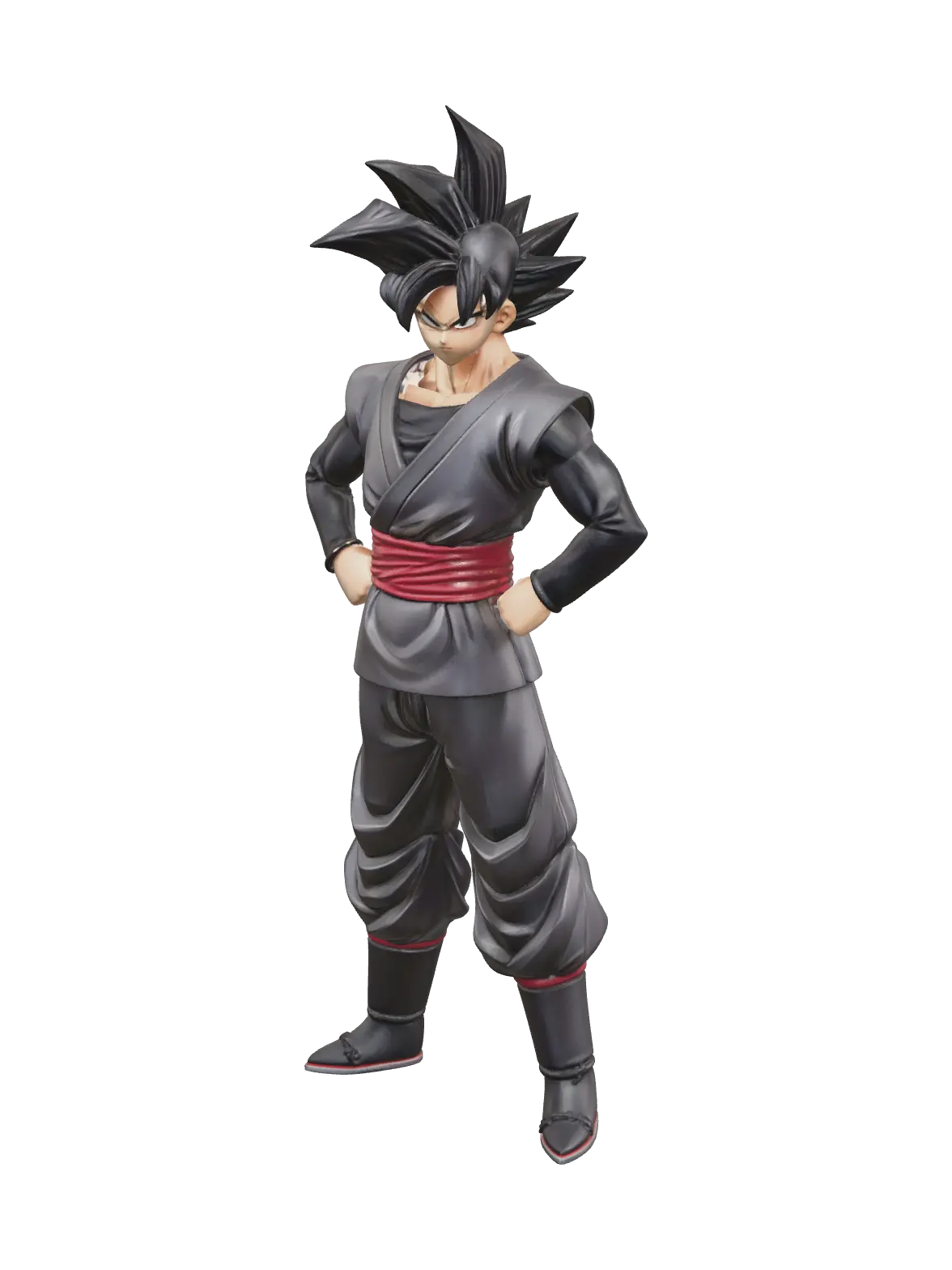 Weathered Goku Black Fortnite 3D model, vytvořený pomocí AI