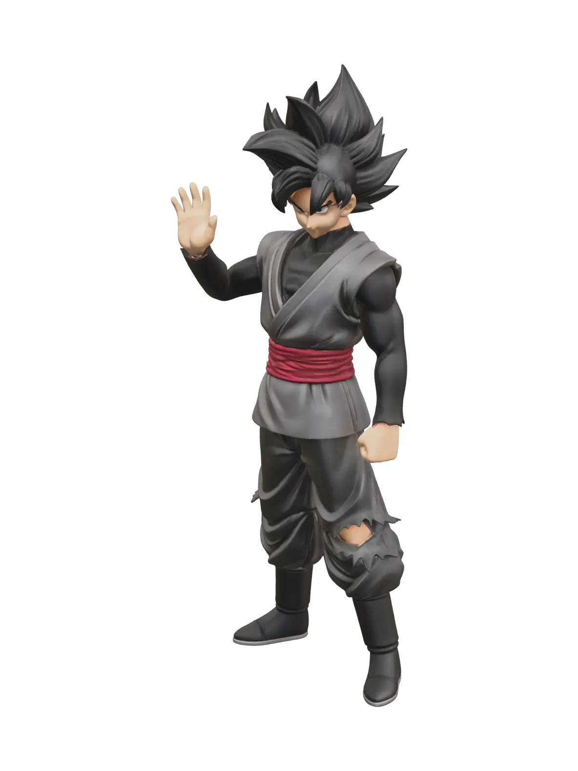 Realistic Goku Black Fortnite 3D model, vytvořený pomocí AI