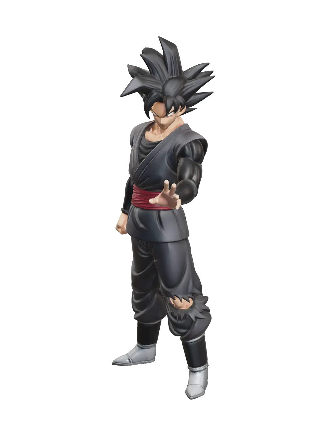Low-Poly Goku Black Fortnite 3D model, vytvořený pomocí AI