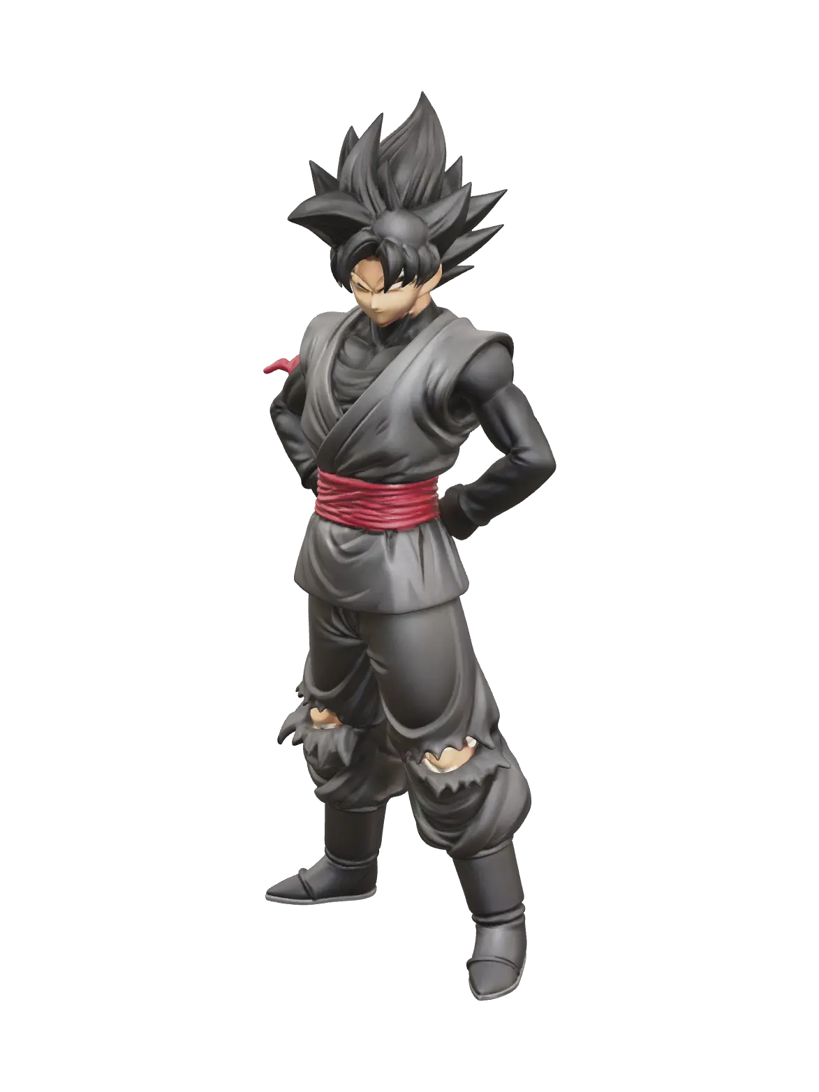 Fantasy Goku Black Fortnite 3D model, vytvořený pomocí AI