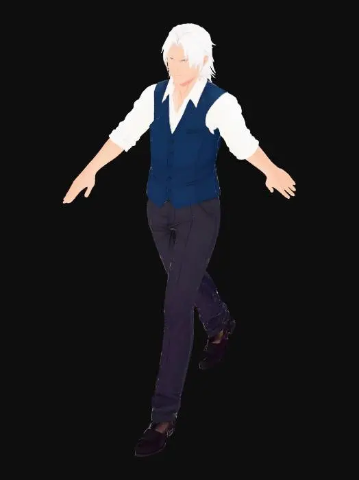 3D model for Silver-Haired Gentleman Wiping the Counter