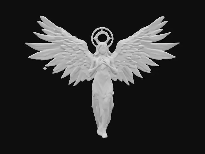 3D model for Seraphim: a celestial being of the highest order in the angelic hierarchy. With six wings: two covering their faces, two covering their feet, and two for flying. Low poly, acurate, Fantasy, HDR, Intricate details, Holy.