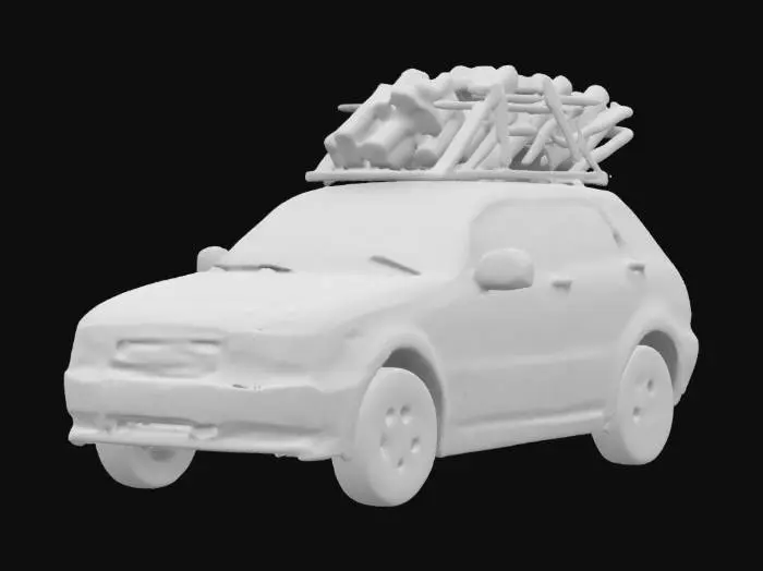 3D model for Car with Ladder Roof Rack