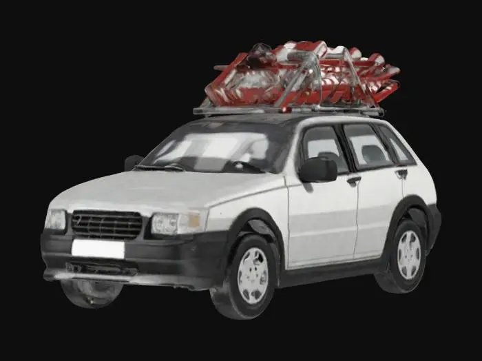 3D model for Car with Ladder Roof Rack