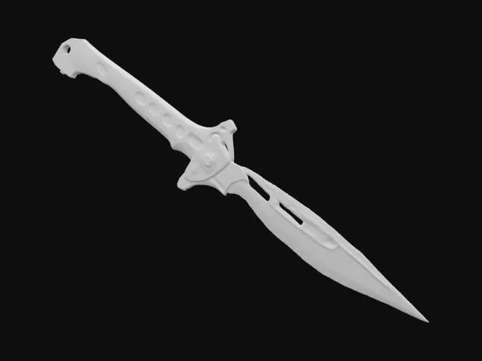 3D model for imagine a modern switch blades made of glowing neon material and crafted on a distant futuristic era. Glowing neon, HDR, Defined shapes, Defined geometries, Defined textures, Symmetrical texture, #ChronoForgeWeapon#