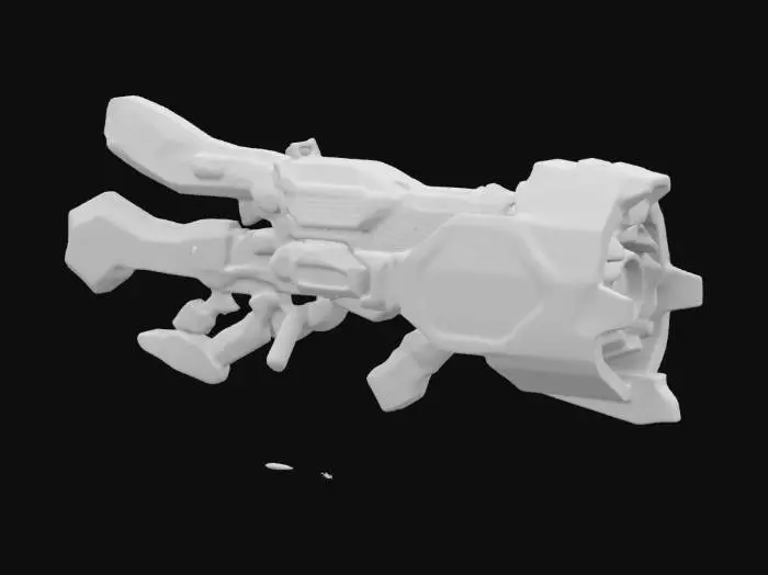 3D model for Imagine a biological weapon made by an alien civilization of a distant future. Clean geometries, Clean texture, Sharp edges, Clean mesh, Quad, High quality, HDR, Sci-fi, Technology, Hi-tech, #ChronoForgeWeapon#