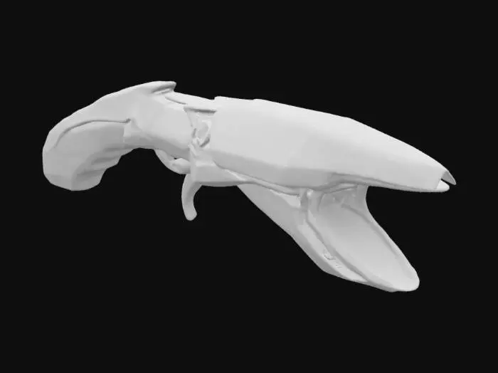 3D model for Imagine a biological weapon made by an alien civilization of a distant future. Clean geometries, Clean texture, Sharp edges, Clean mesh, Quad, High quality, HDR, Sci-fi, Technology, Hi-tech, #ChronoForgeWeapon#