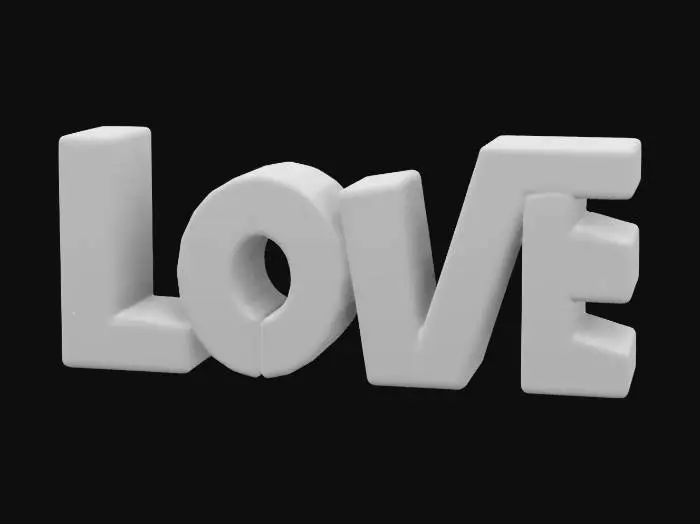 3D model for Create a series of 3D letters that form the word “LOVE” but are deconstructed and rearranged into abstract shapes. This can explore the idea that love is a complex and multifaceted concept that goes beyond the word itself. , #valentine# day, Clean texture, Sharp and clean geometry, Well defined texture, HDR,