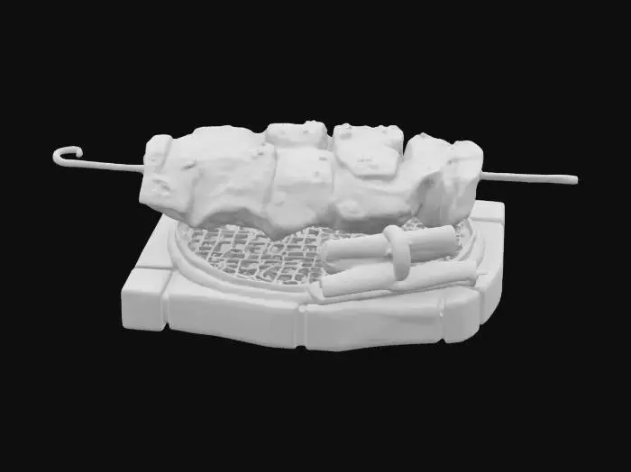 3D model for [Brazil] Churrasco de picanha. A churrasqueira é feita de tijolos laranja. HDR. #AroundTheWorld#