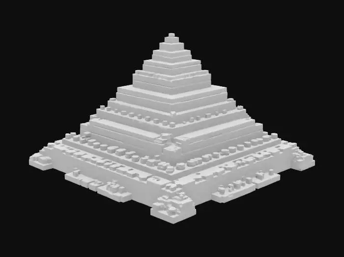3D model for Imagine the pyramids of [Egypt] made with giant lego blocks. Use the lego colors, red, blue, yellow, green. HDR. #AroundTheWorld#