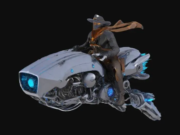3D model for #AroundTheWorld#, Cyber Cowboy on Hoverbike