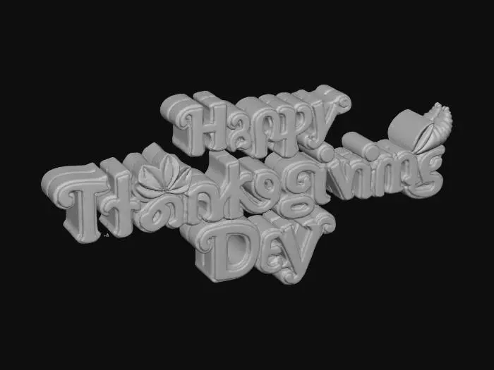 3D model for #Thanksgiving# Celebration Text