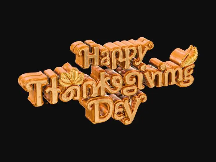 3D model for #Thanksgiving# Celebration Text