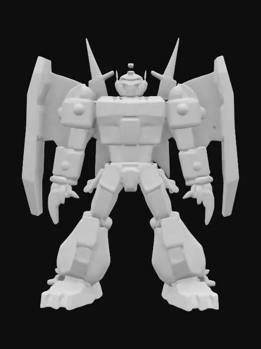 3D model for highly detailed and dynamic image of the Mighty Morphin Power Rangers' Megazord. standing in T pose, fully assembled from the five Dinozords: the Tyrannosaurus, Mastodon, Pterodactyl, Triceratops, and Sabretooth Tiger. The Megazord's appearance should be highly recognizable, with vibrant colors and intricate mechanical details. Highlight the distinct sections formed by each Dinozord. High quality, HDR, Masterpiece, Acurate