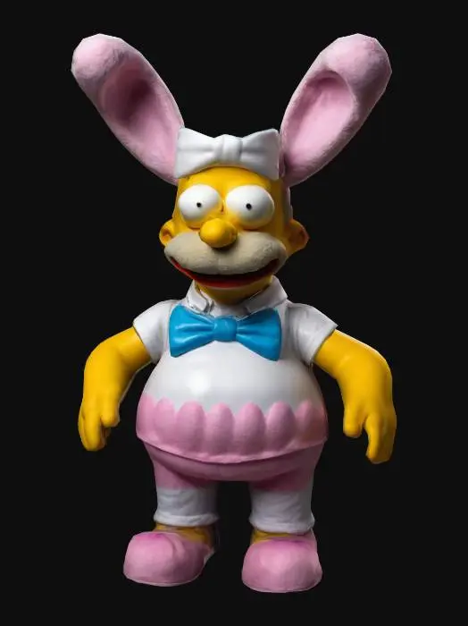 3D model for Imagine Homer Simpson wearing a easter rabbit outfit.
