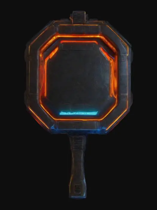 3D model for Imagine a frying pan used as a weapon with glowing edges. Hi-tech, LED and neon lights, Sci-fi, Cyberpunk, Clean geometry, HDR, High quality, defined textures, Well defined geometries,
#ChronoForgeWeapon#