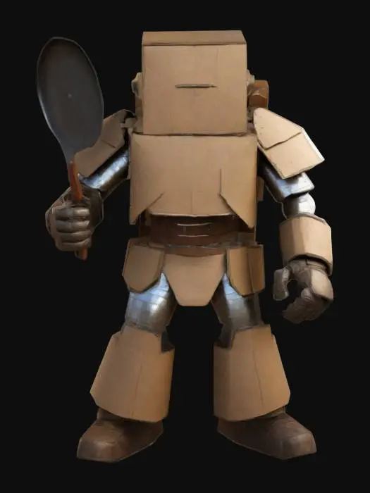 3D model for Imagine a man wearing a cardboard armor and wielding a frying pan as a weapon. Clean geometry, HDR, High quality, defined textures, Well defined geometries.
#ChronoForgeWeapon#