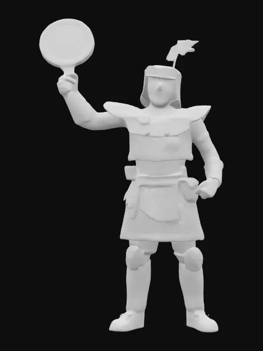 3D model for Imagine a man wearing a cardboard armor and wielding a frying pan as a weapon. Clean geometry, HDR, High quality, defined textures, Well defined geometries.
#ChronoForgeWeapon#
