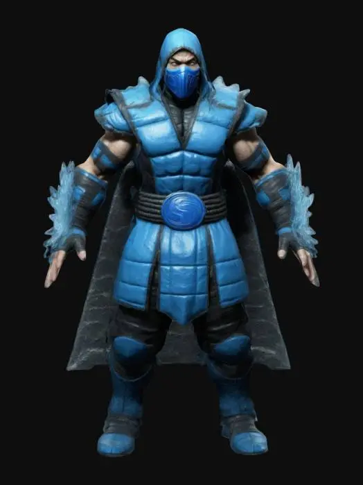 3D model for Sub zero from Mortal Kombat. Clean geometry, Sharp geometry, Clean texture, Well defined texture, Defined face, Ensure high quality texture.
