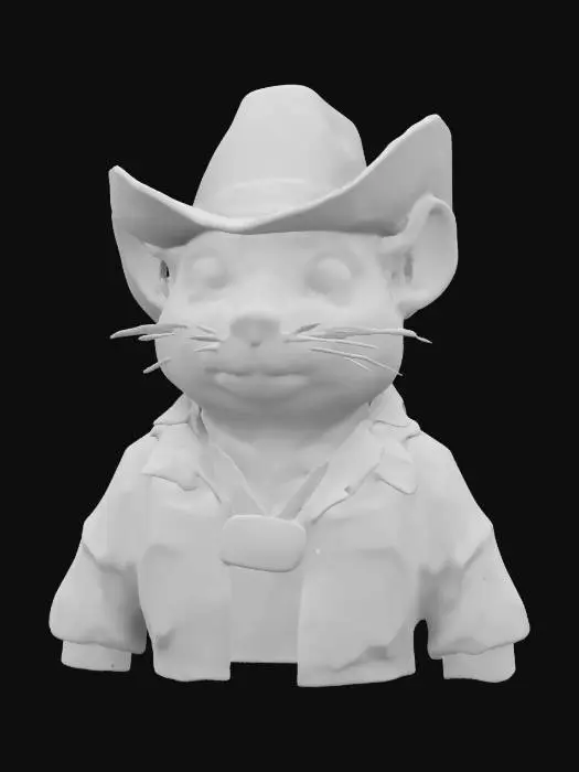 3D model for Imagine a mouse in cowboy clothes. Realistic, Clean geometry, Sharp geometry, Clean texture, Well defined texture, Defined face, Ensure high quality texture, HDR.