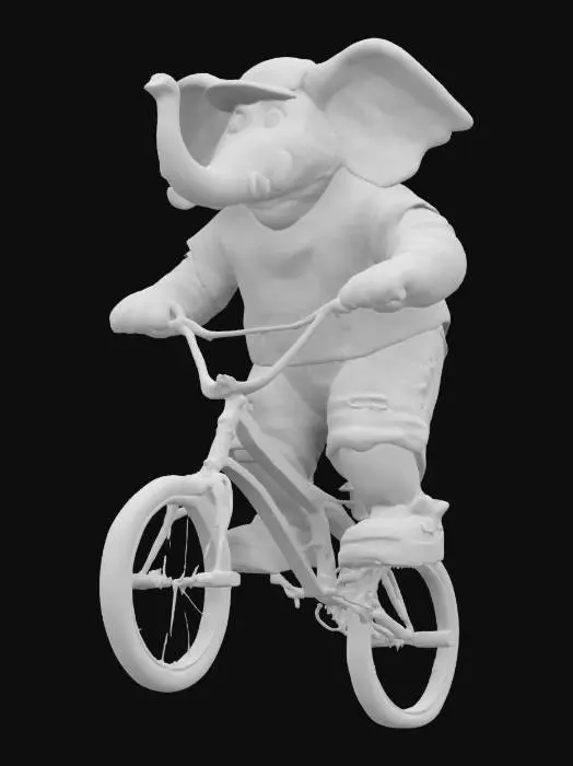3D model for Elephant BMX Rider, #game figure#