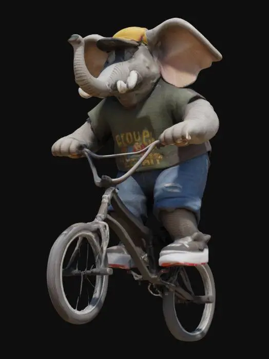 3D model for Elephant BMX Rider, #game figure#