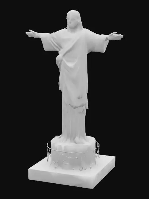 3D model for [Brazil] Cristo Redentor feito de metal e circuitos eletrônicos com enfeites de LED light. Cyberpunk. HDR. #AroundTheWorld#
