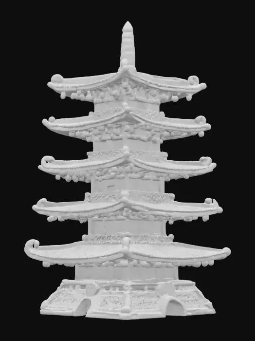 3D model for [Japan]. Horyu-ji Pagoda, Carved, Jade, #AroundTheWorld#. HDR.