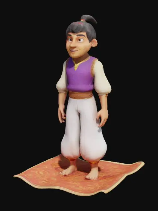 3D model for Aladin in his flying carpet. Realistic 3D model. Well lit. Isolated on clean background. #AroundTheWorld#