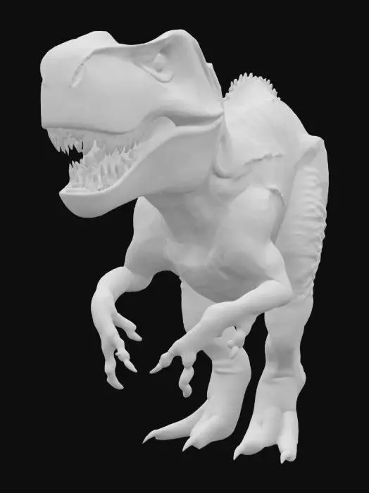 3D model for Realistic T-rex, with detailed skin. Marks of battle in the skin. Realistic texture. Clean geometry. Professional texture. HDR. Real life size. Professional quality. Fierce.