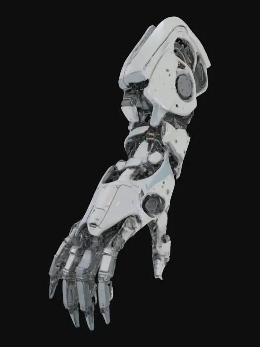 3D model for Technological and detailed mecha arm. With intricate circuits and cybernetic materials. Realistic texture. Professional object. Clean geometry. High definition texture. Hard surface. Ensure its made in the highest quality.