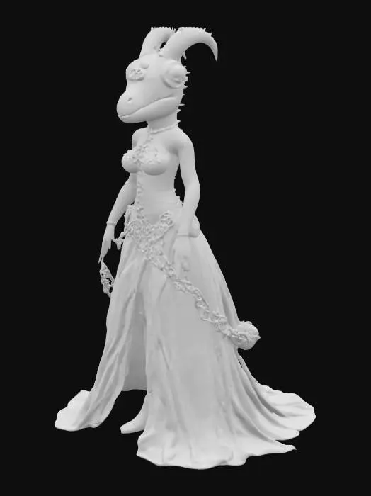 3D model for anthropomorphic, dinossaur woman, Steampunk, Game Assets, Highly Detailed, Full Body, Symmetrical Body, Standing in A-pose