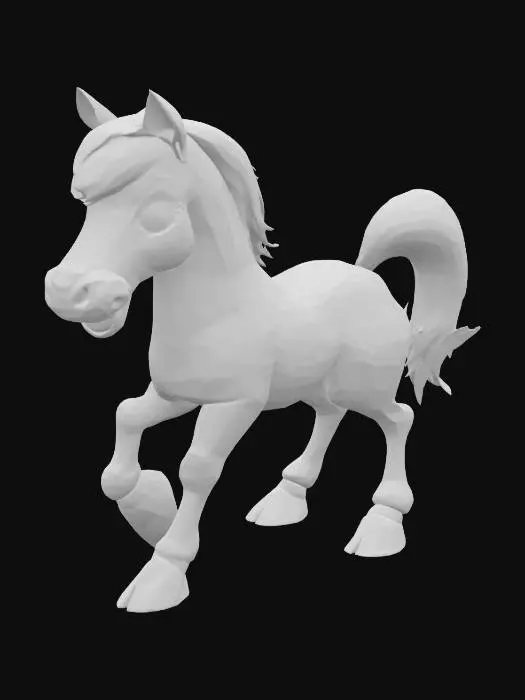 3D model for Cartoon horse. Realistic texture. Clean geometry. High definition texture.