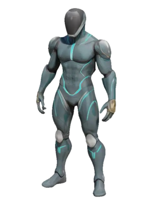 A human-like timetraveler figure, clad in a sleek, form-fitting suit made of… - Synthetic 3D model, vytvořený pomocí AI
