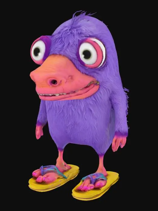 3D model for Fluffy Flipflop, #SketchTo3D#