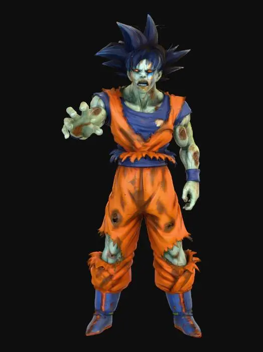 3D model for Zombie Saiyan, #Halloween2025#