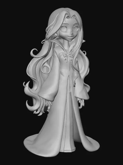 3D model for Imagine a #Halloween2025# cartoon vampire female character. Well detailed. Perfect textures. UHD texture. Standing in idle pose.