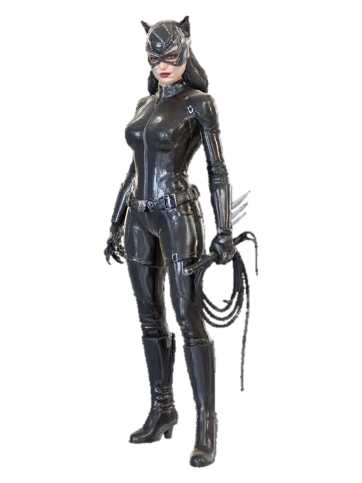 Catwoman in Black - Vigilante 3D model, vytvořený pomocí AI