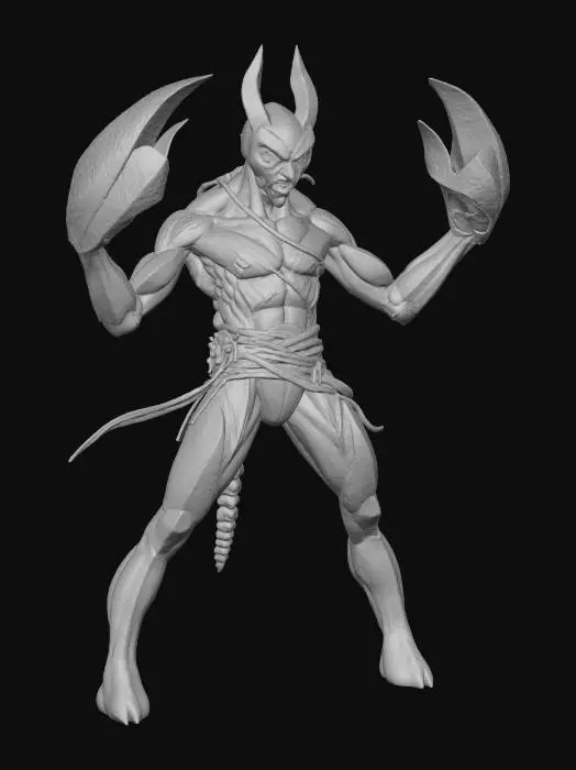 3D model for imagine a anthropomorphic Black desert scorpion as a ninja; Highly Detailed; Ultra Realistic; Perfect details; Perfect textures; Creative level: max