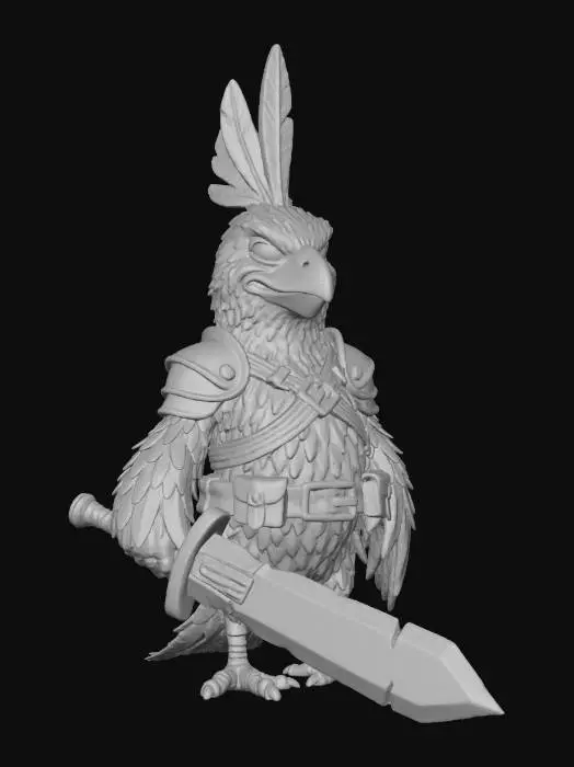 3D model for Orange Feathered Warrior