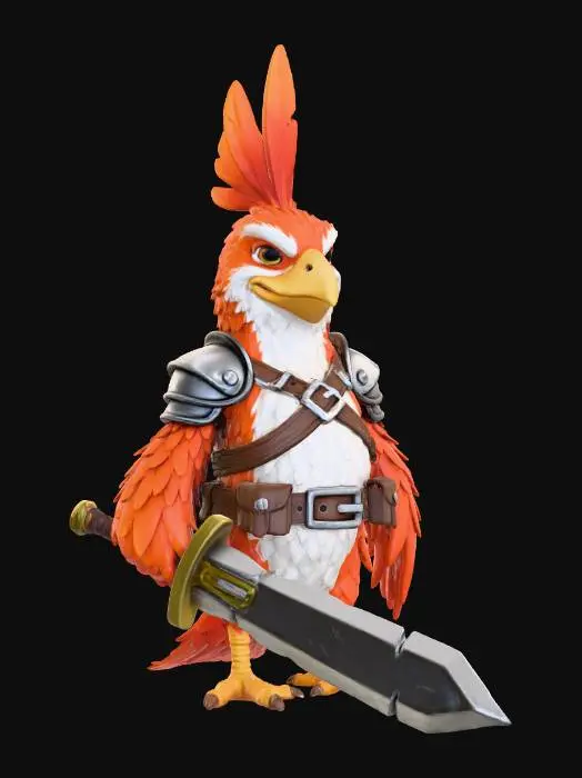 3D model for Orange Feathered Warrior