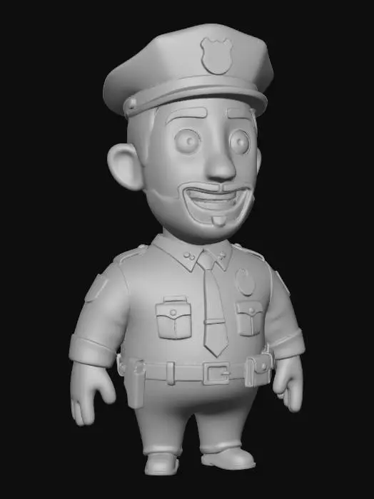3D model for Cartoon Police Officer