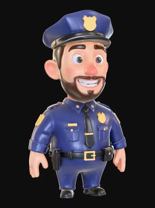 3D model for Cartoon Police Officer