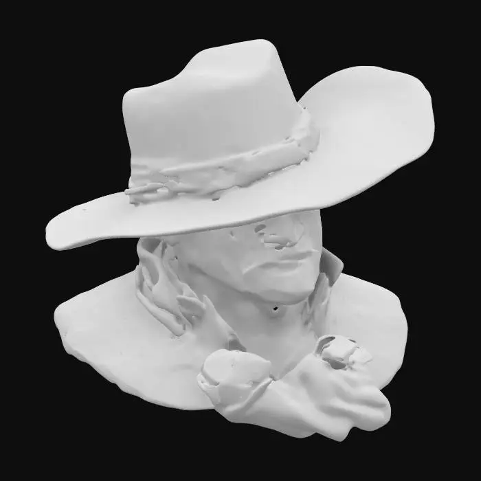 3D model for Arthur Morgan, from Red dead Redemption videogame. Acurate, Highly Detailed, Portrait, HDR