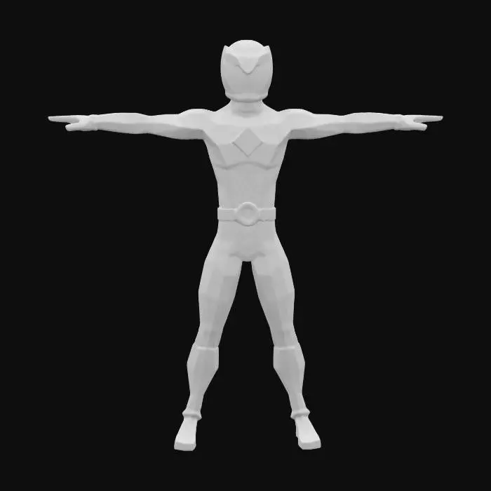 3D model for red power ranger, Male fighter, Full Body,  Sci-Fi, Highly Detailed, Ultra Realistic, Ensure the character stands in T pose, HDR