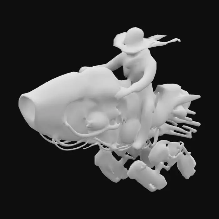 3D model for Cyber Cowboy on Hoverbike