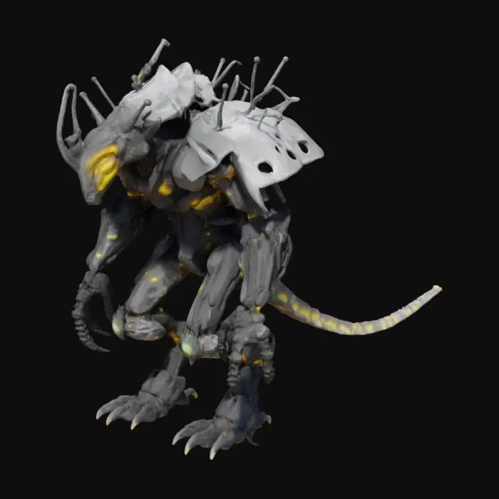 3D model for a shapeshifting nanobot swarm boss for a futuristic RPG. The swarm should be capable of transforming into various forms such as a beast, a cloud, or a humanoid figure. It should have a metallic sheen with glowing LED lights, and be composed of countless tiny particles that can aggregate and disperse. The design should convey a sense of advanced technology and adaptability, fitting for a challenging boss encounter in a sci-fi setting.